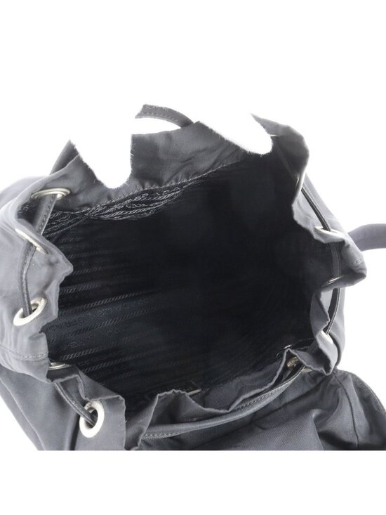 Prada Tessuto Nylon Triangle Logo Backpack Black